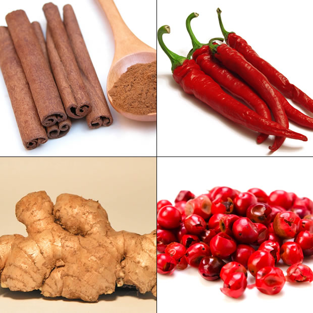 Gengibre Canela e Pimenta